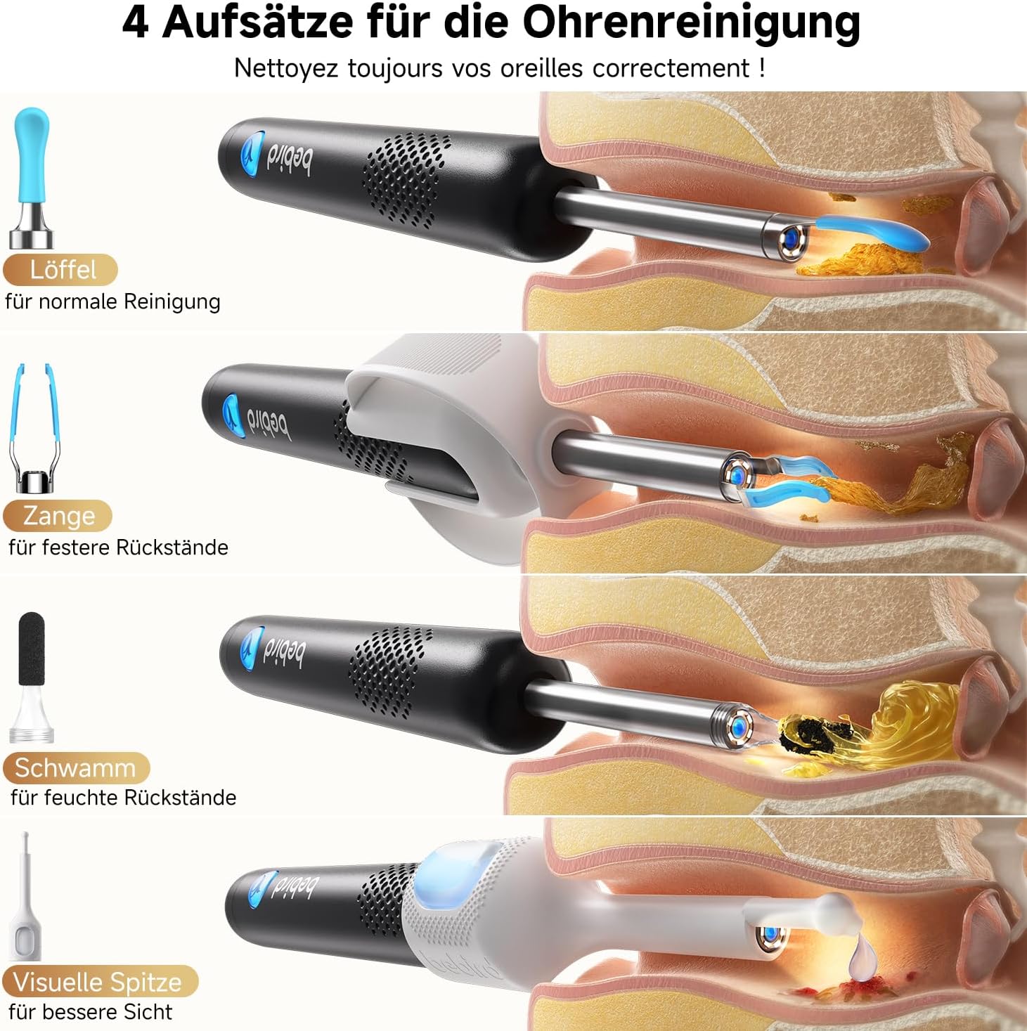 Thumbnail 3 de BEBIRD R1 Ultra Ohrenschmalz-Entferner Otoskop für Zuhause