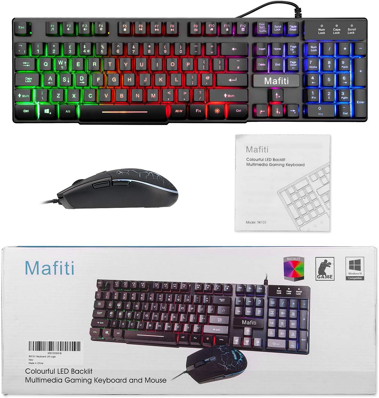 Thumbnail 6 de Mafiti Rainbow Backlit Gaming Keyboard and Mouse Set