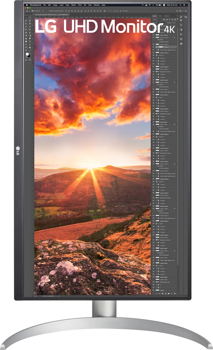 Detalle de LG 27UP83AK-W: 27 Zoll 4K IPS-Monitor mit USB-C Dockingstation