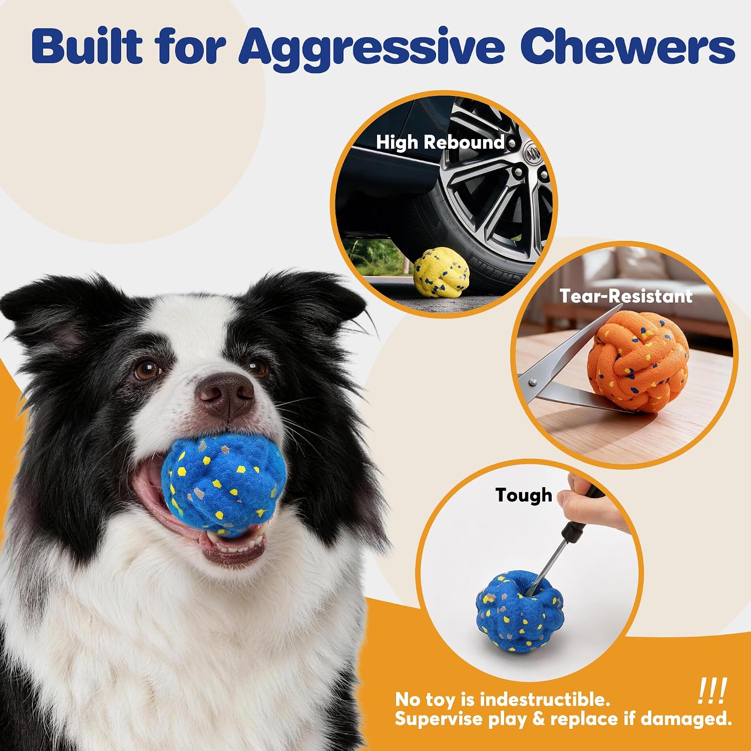 Detalle de FOFOS FFAM-06 Dog Ball Set, 2.8-Inch ETPU Floating Fetch Toys