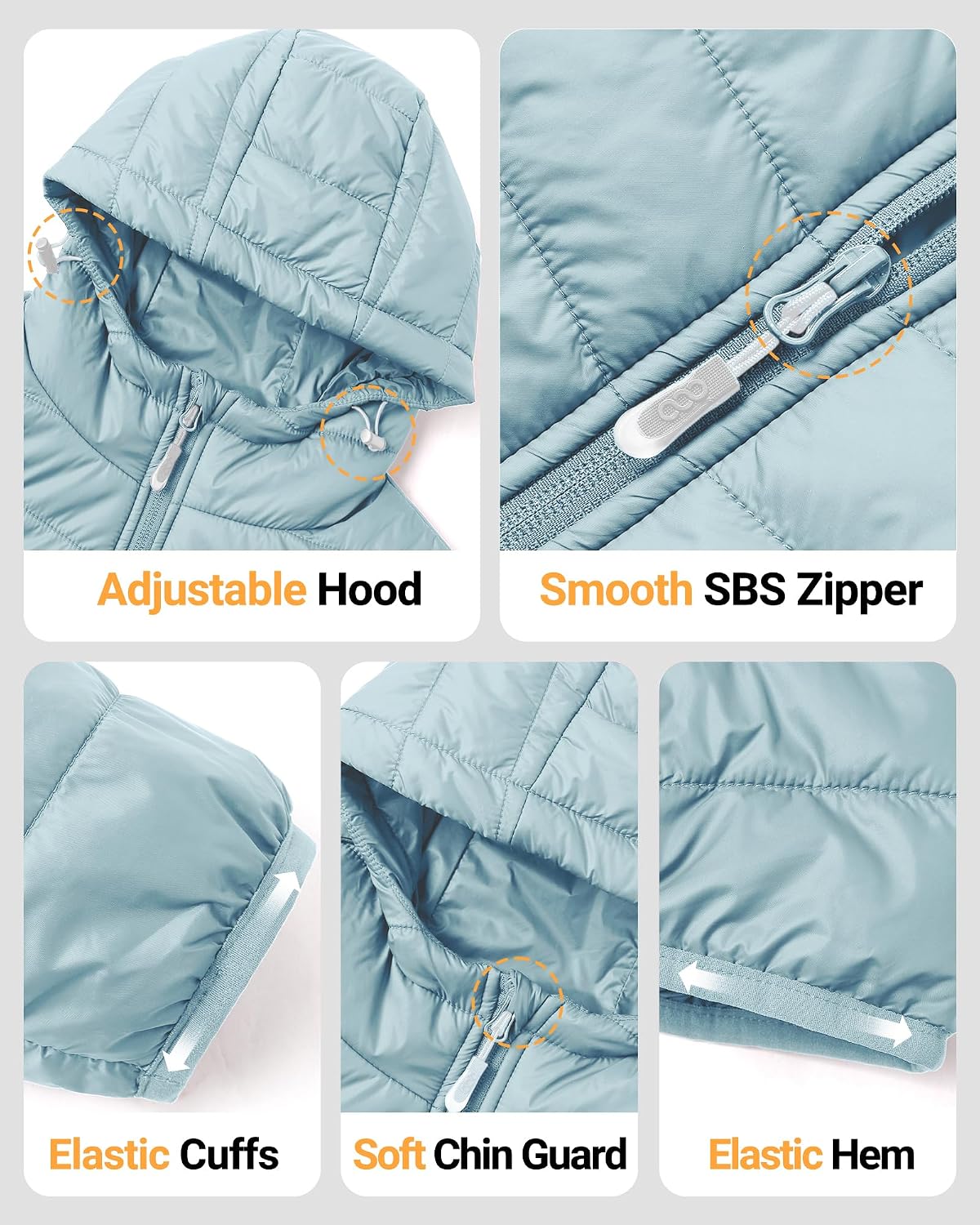 Thumbnail 4 de 33 000ft Damen Leichte Steppjacke Packbare Übergangsjacke