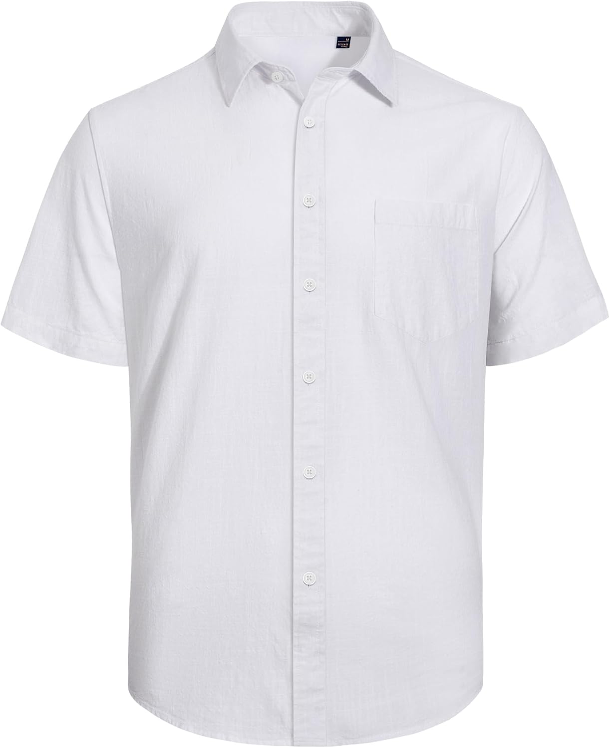 Thumbnail 2 de J.VER Men's Linen Short Sleeve Shirt with Pocket: Lightweight Cotton Casual Button-Down
