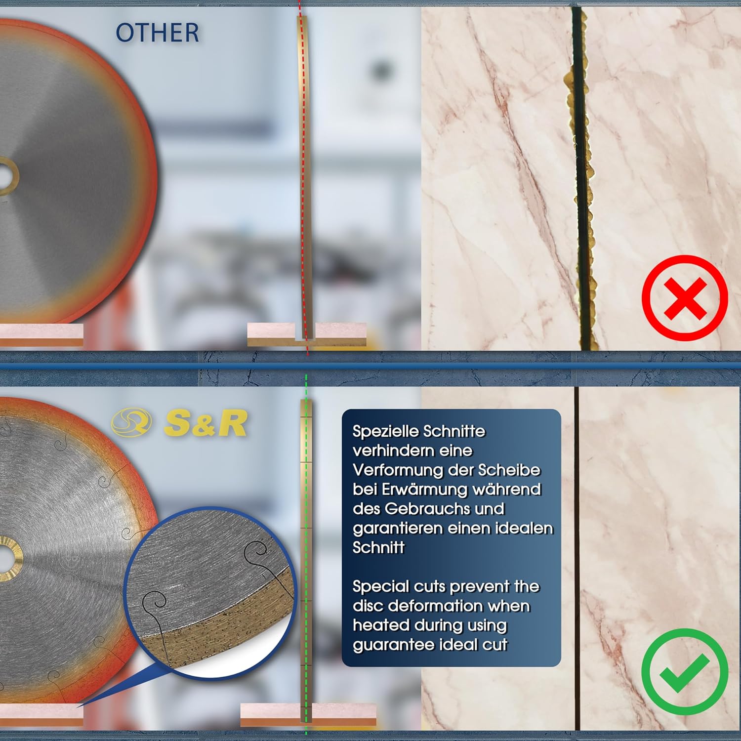 Thumbnail 6 de Disco diamantato S&R 250 x 25,4 x 10 mm per piastrelle e gres
