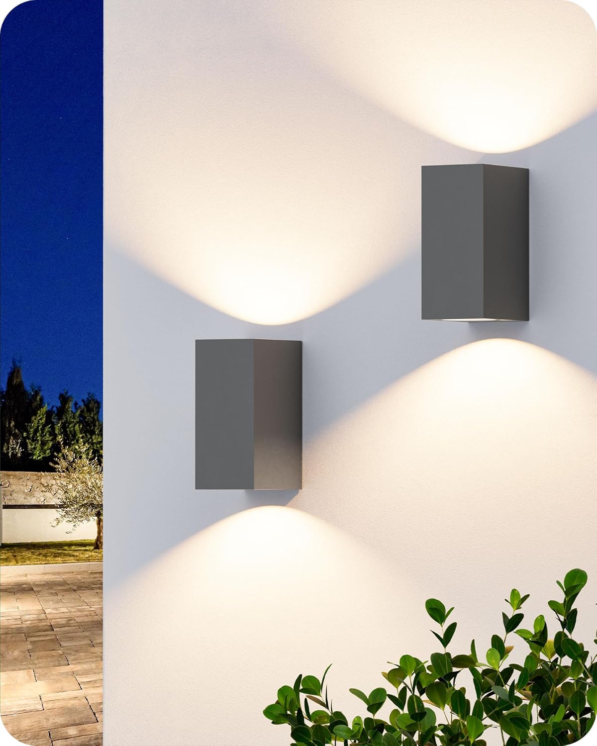 Detalle de EDISHINE Applique Murale Extérieure IP44 — Gris Foncé, GU10, 15 x 6,5 x 9,2 cm