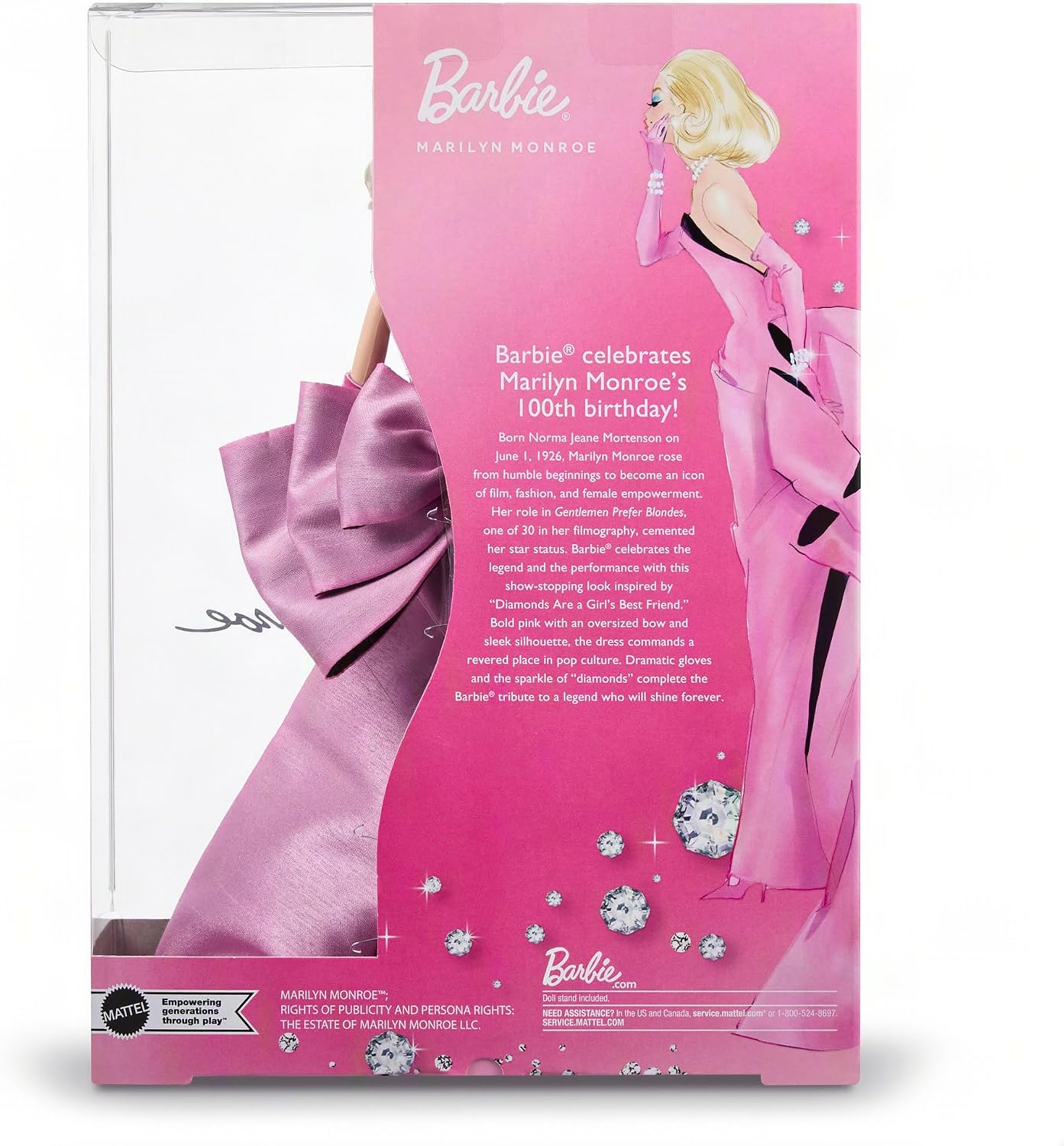 Thumbnail 6 de Barbie Signature Marilyn Monroe JJY00 verzameldoll in roze filmjurk