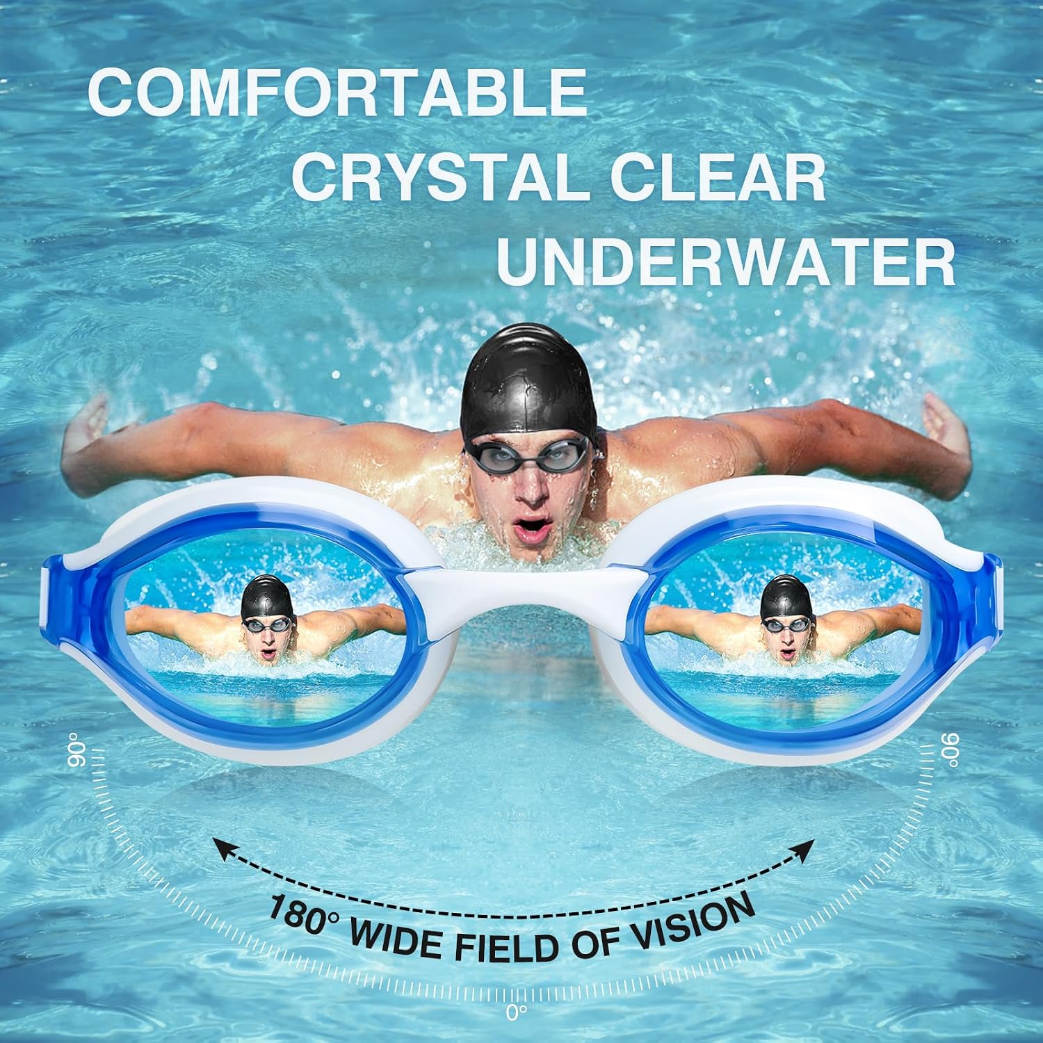 Thumbnail 4 de Dizokizo Swimming Goggles: No Leaking, Anti-Fog, UV Protection