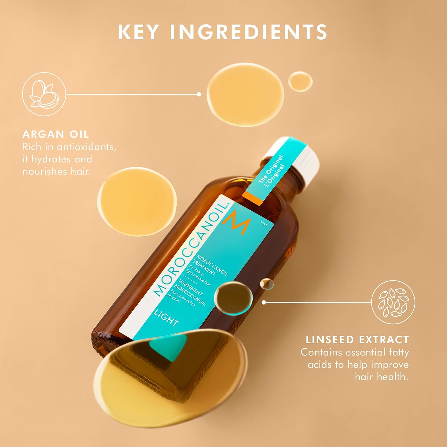 Detalle de Moroccanoil Behandlung Light – leichte Zwei-Phasen-Pflege als Reisegröße (25 ml)