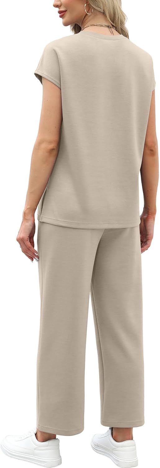 Thumbnail 4 de WIHOLL Two Piece Sets for Women – Lightweight, Airy Cap Sleeve Set with Wide-Leg Pants