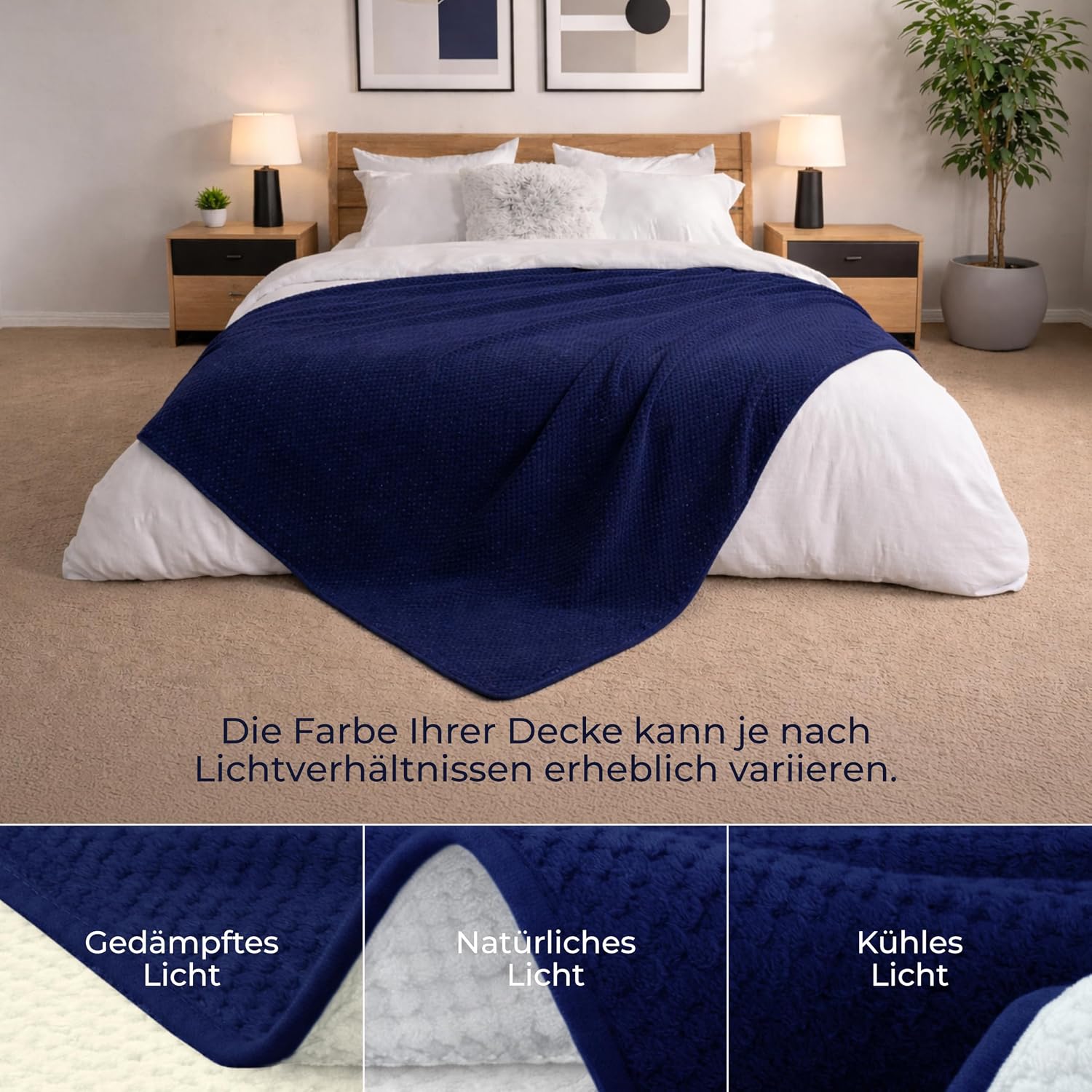 Detalle 2 de Dreamzie wasserdichte Hundedecke für Sofa, Bett & Auto (152x203 cm) – reversibel, Sherpa-Fleece, maschinenwaschbar