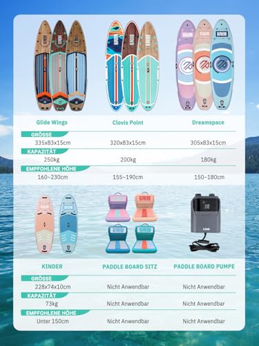 Thumbnail 8 de Niphean Stand Up Paddling Board mit Sitz – Komplettes Set bis 200 kg Tragkraft