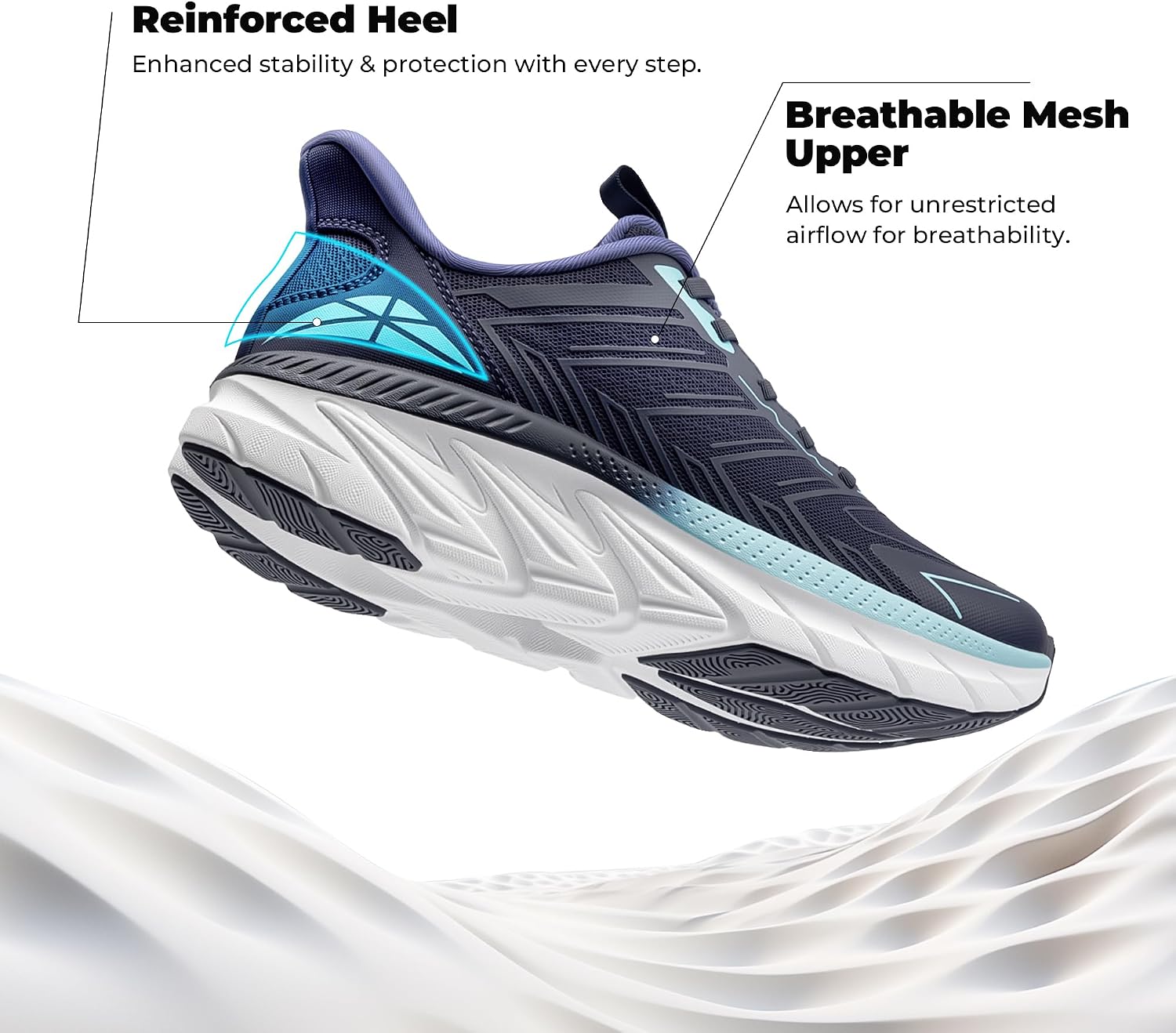 Thumbnail 3 de ALLSWIFIT Slip-On Athletic Sneakers for Women (No-Tie, Breathable, Non-Slip)