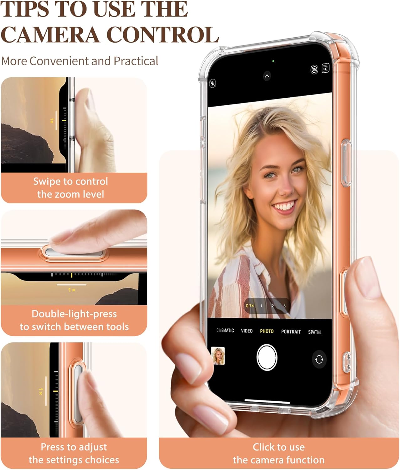 Thumbnail 6 de GVIEWIN Hülle für iPhone 17 Pro Max (6,9") mit Displayfolie, 360° Militärschutz und Blumen-Design