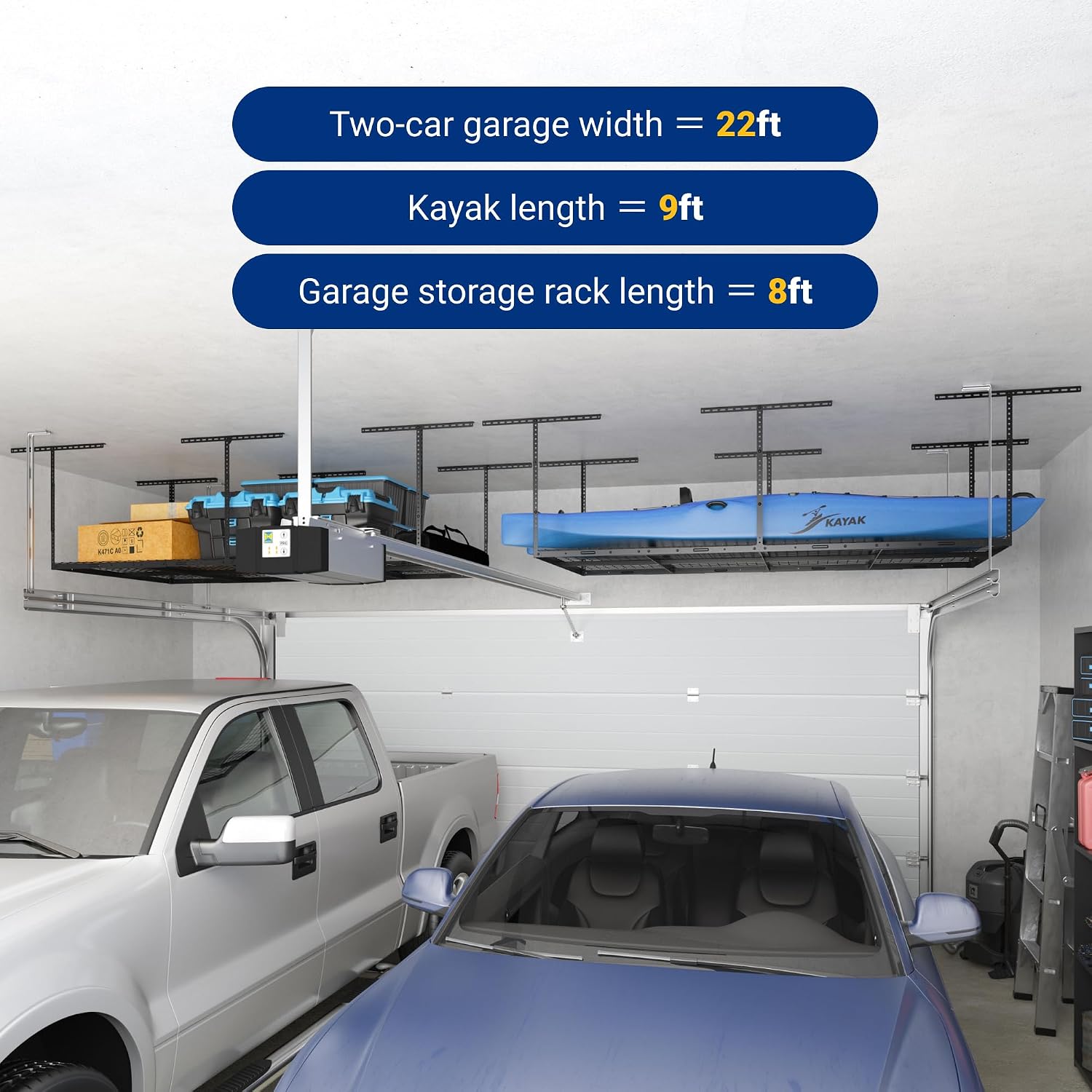 Detalle 1 de FLEXIMOUNTS Overhead Garage Storage Rack 4x8