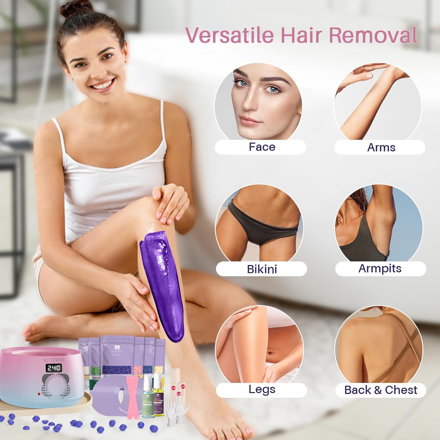 Detalle 2 de BLITZWAX Brazilian and Bikini Waxing Kit for Women 🎀