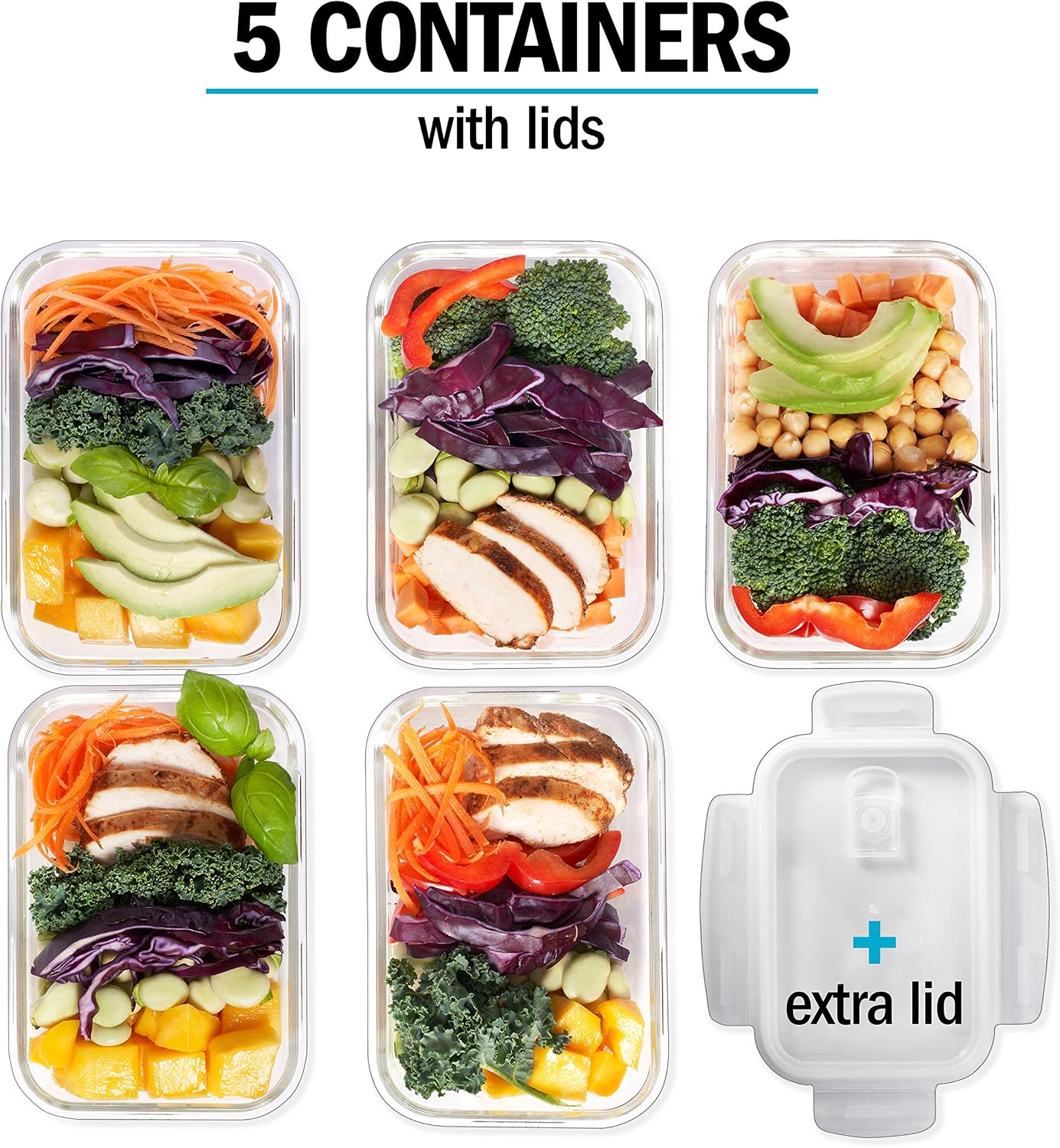 Detalle 2 de Igluu Meal Prep - Set de Recipientes de Vidrio 🥗