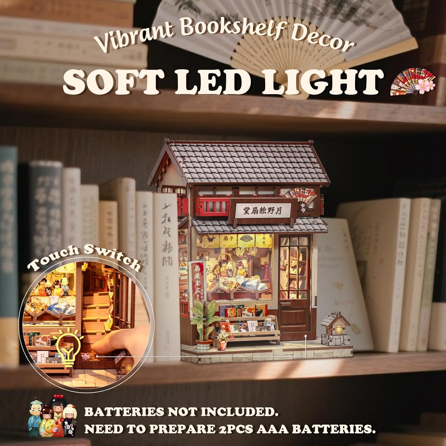 Thumbnail 2 de Cutefun Book Nook Kit Japan – DIY-Miniatur-Bausatz für Erwachsene (Tiny House mit LED-Licht)