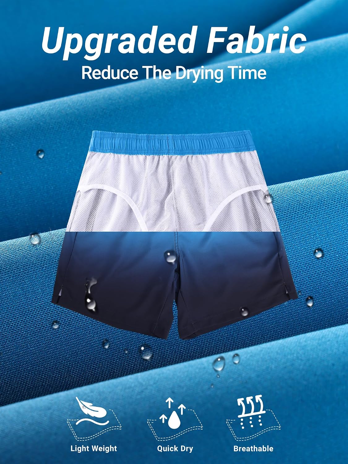 Detalle de Arcweg Herren Badeshorts mit Ultralight Badehose – Schnelltrocknend, atmungsaktiv und vielseitig