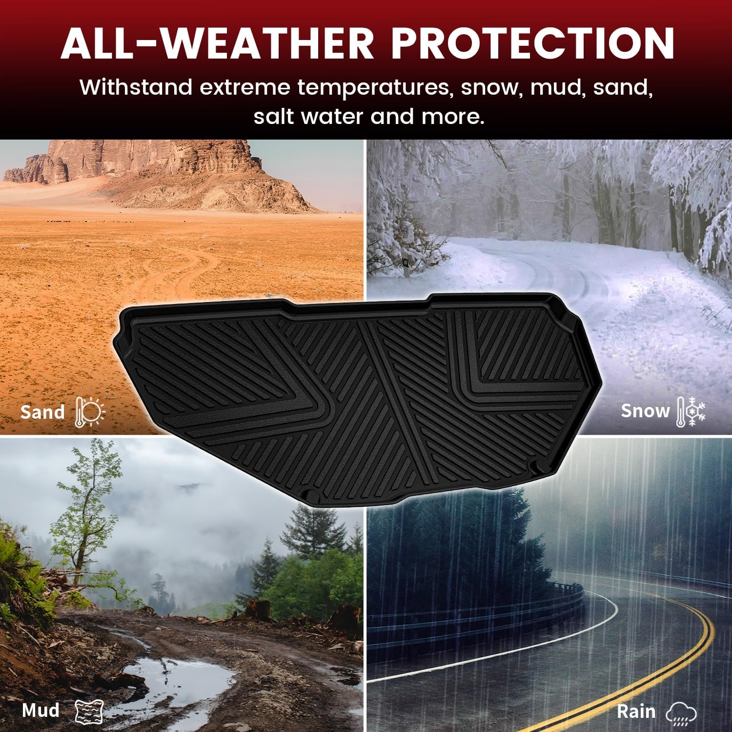 Detalle de LASFIT Frunk & Cargo Mats for Rivian R1T/R1S (2022–2024), TPE Liners
