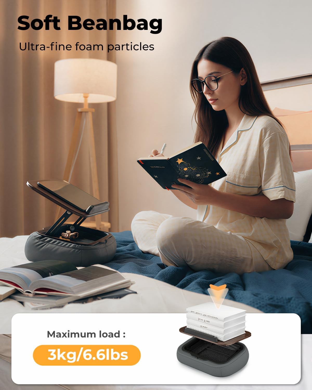 Detalle 2 de SupeDesk Adjustable Lap Book Stand