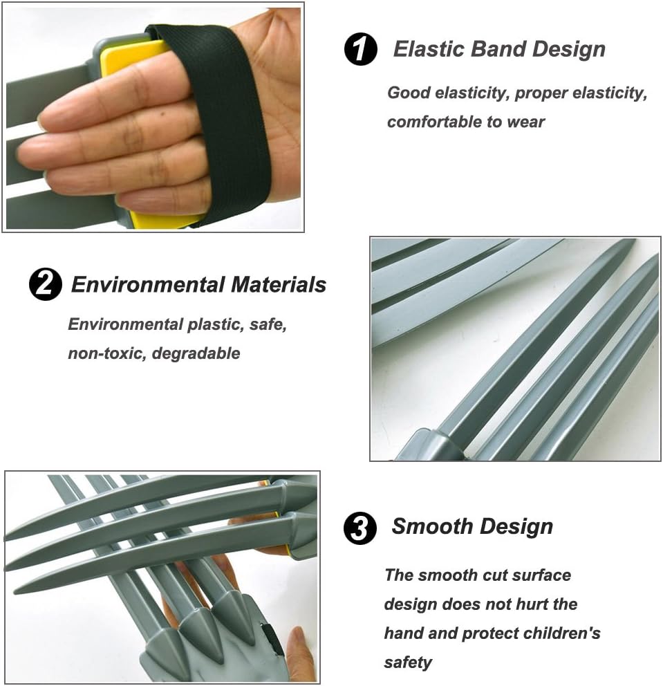 Detalle 2 de Bemodst Wolf Wolverine 3 Long Claws Plastic Action Figure (Cosplay Props)