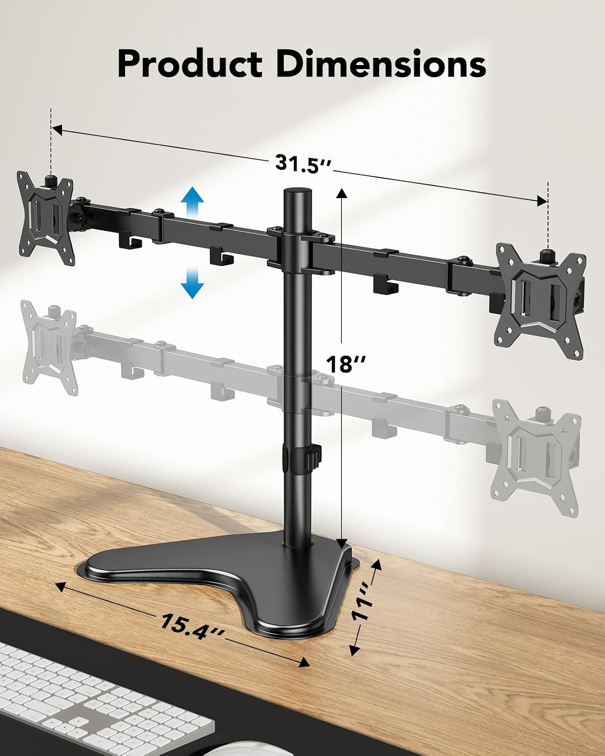 Detalle de HUANUO Dual Monitor Stand for 32-Inch Screens