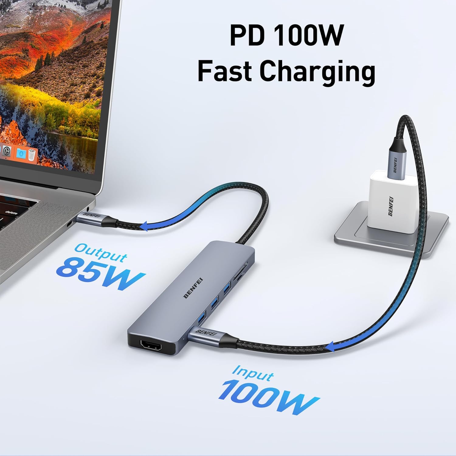 Thumbnail 5 de BENFEI USB C HUB 7in1 100W Power Delivery