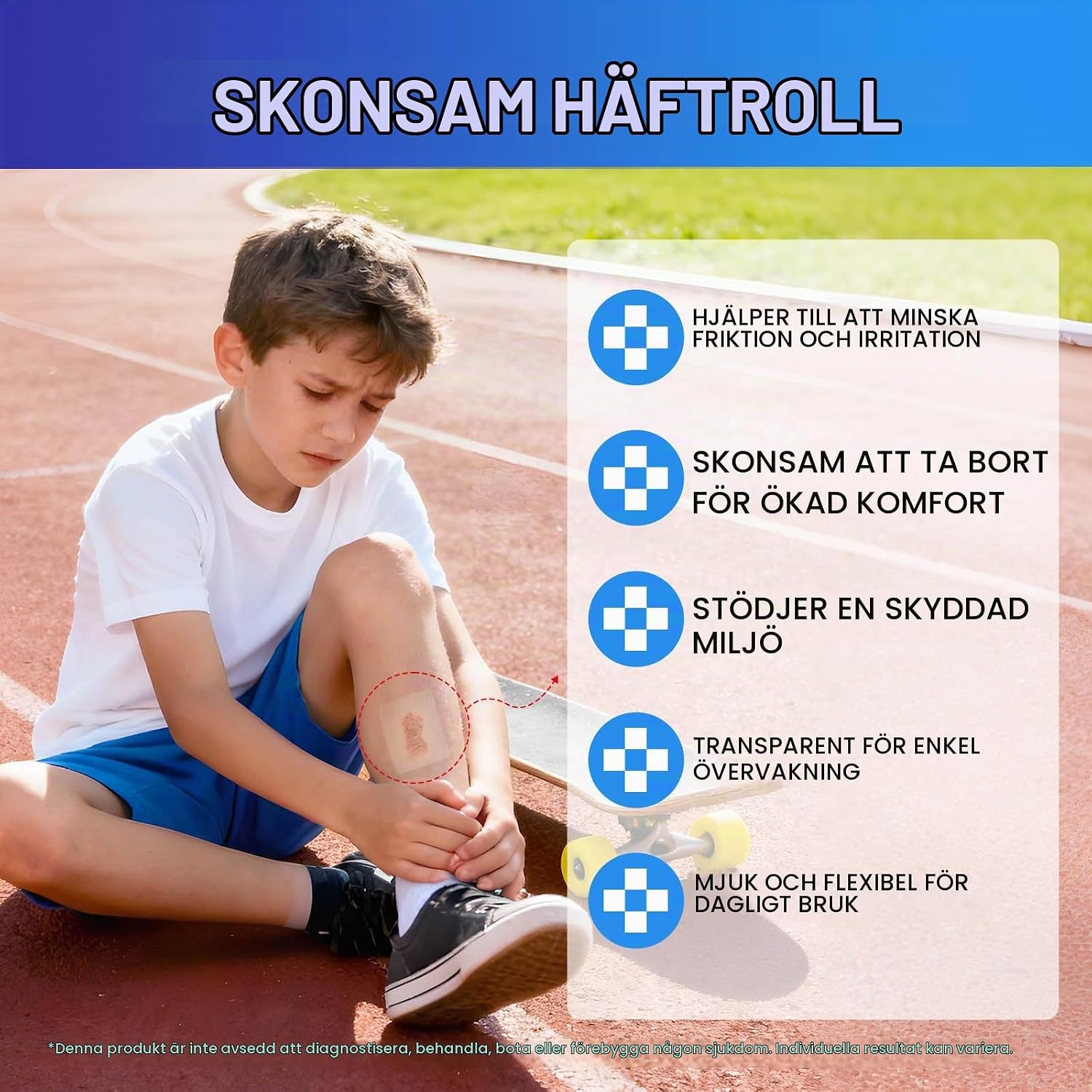 Detalle de RoongDuuDll SJT-X01 hydrokolloidrulle, 5 cm × 1,5 m, vattentät och skärbar