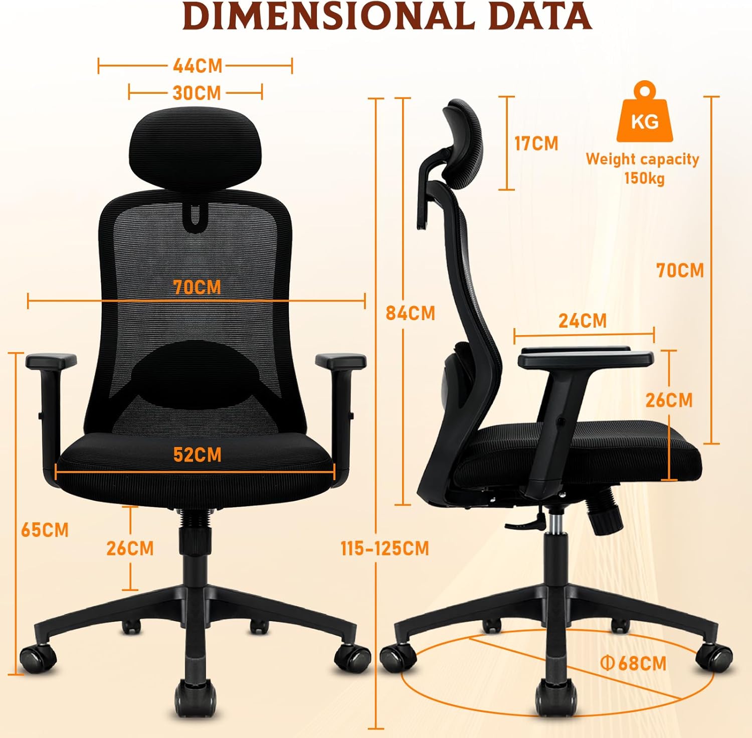 Thumbnail 2 de Milacyee Silla de Oficina Ergonomática con Reposacabezas