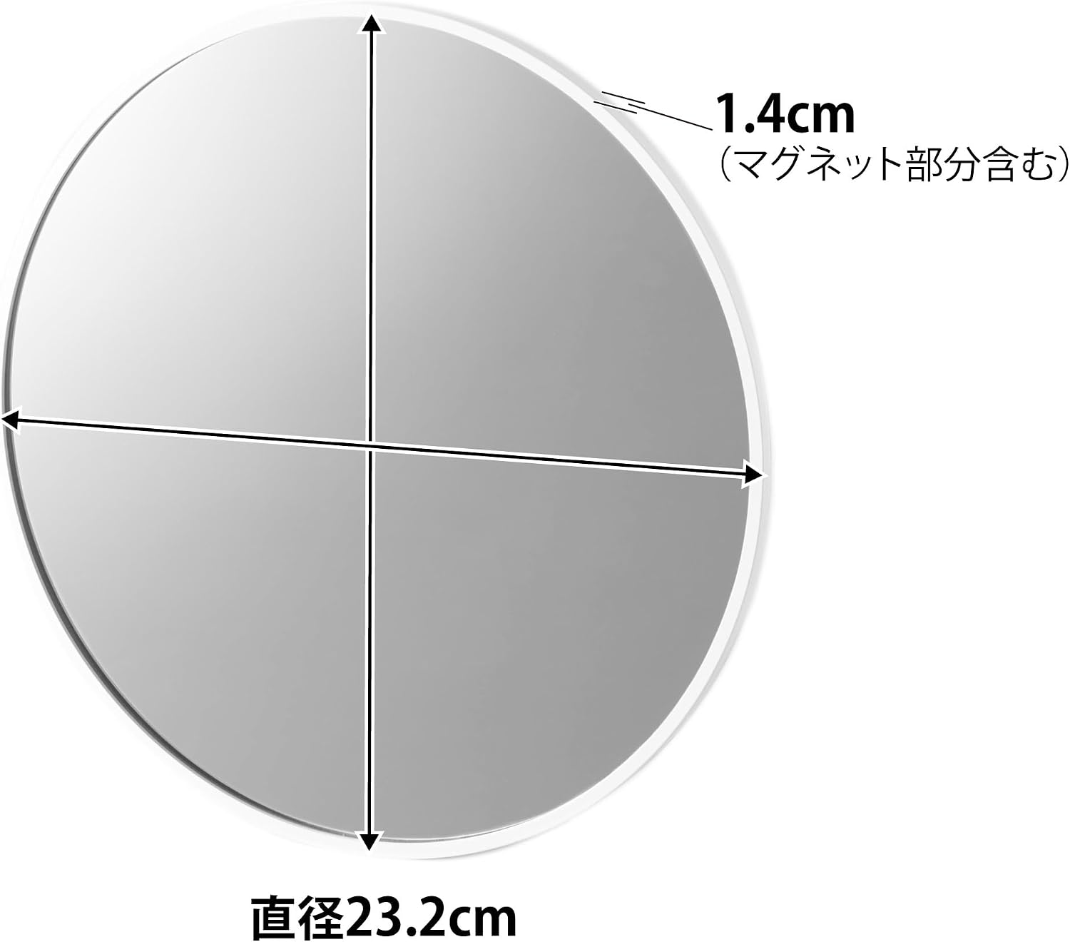 Thumbnail 6 de 山崎実業 tower 10171 マグネットバスルーム樹脂ミラー 丸型23cm 曇り止め加工・ホワイト