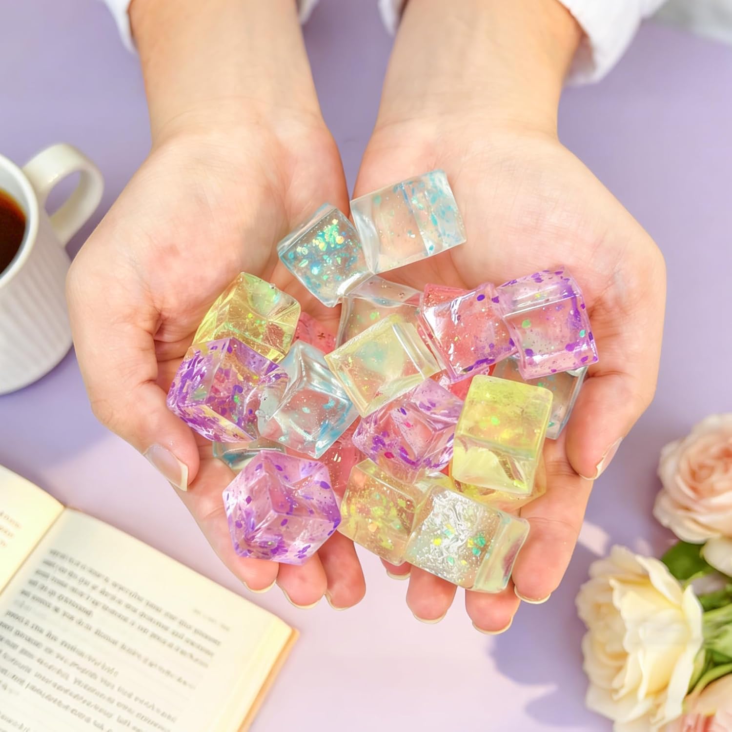 Thumbnail 6 de niaosiben yt4g67ok97k Glitter Cube Squeeze Toys, 24-Pack, 0.98-Inch