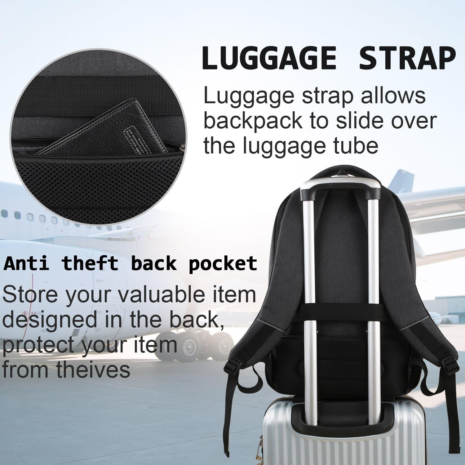 Thumbnail 5 de Slim Anti Theft Laptop Backpack 15.6