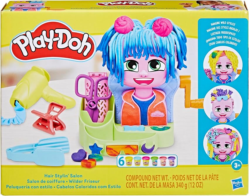 Detalle 2 de Hasbro Play‑Doh Peluquería para niños 3+ con 6 botes 🎨