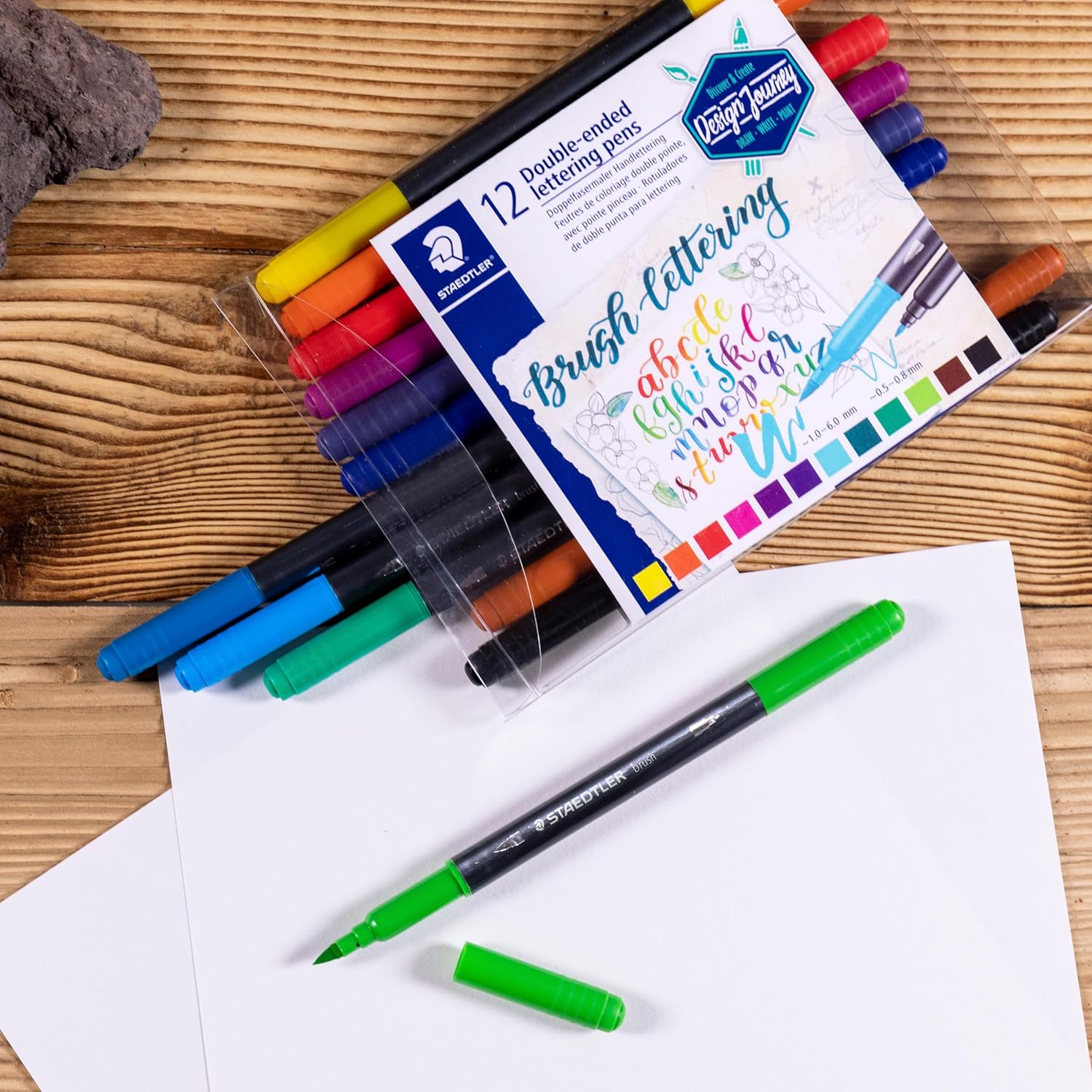 Thumbnail 4 de STAEDTLER 3004 TB12 Doppelfasermaler Handlettering – 12 leuchtende Farben, feine Spitze und Pinselspitze