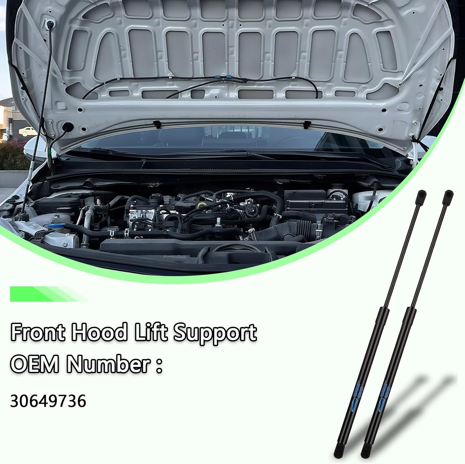 Detalle 2 de Koaudb 2X Front Bonnet Gas Struts for Volvo XC90 MK1 (2002–2014)