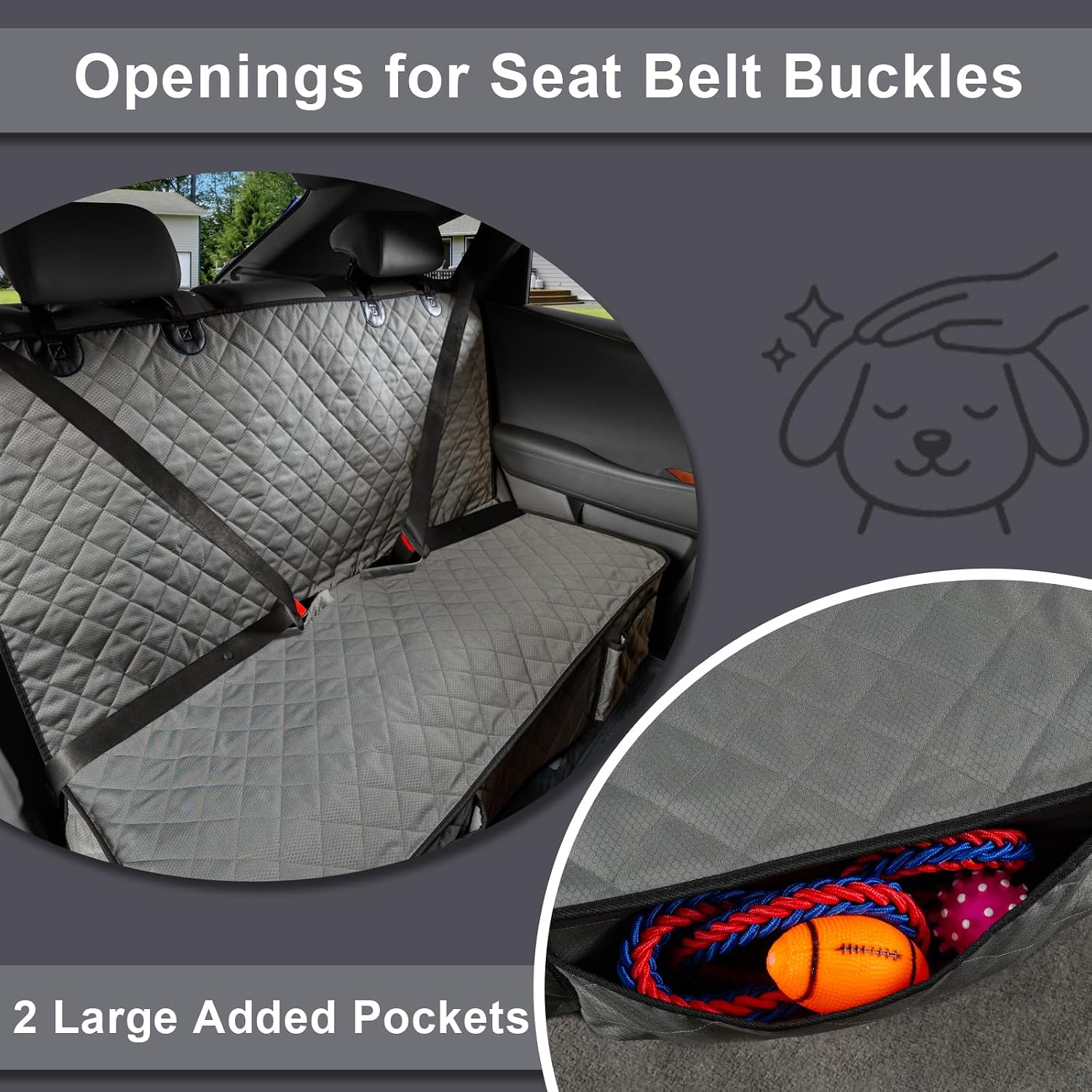 Detalle 1 de YOVEEKLE Dog Car Seat Cover, Oxford Fabric