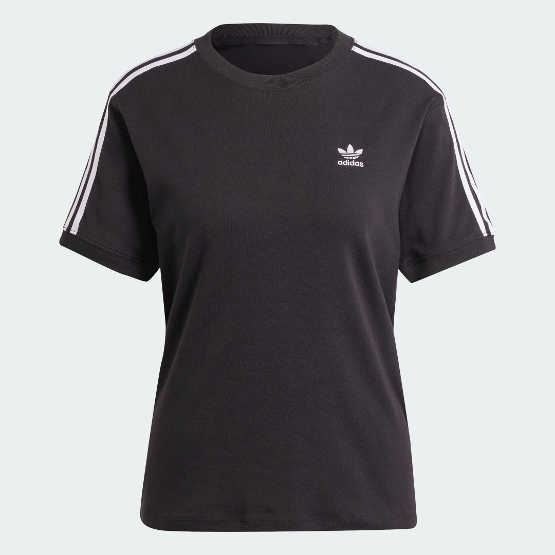 Detalle 2 de Camiseta 3 bandas de Adidas (negro) – estilo icónico y comodidad para el día a día