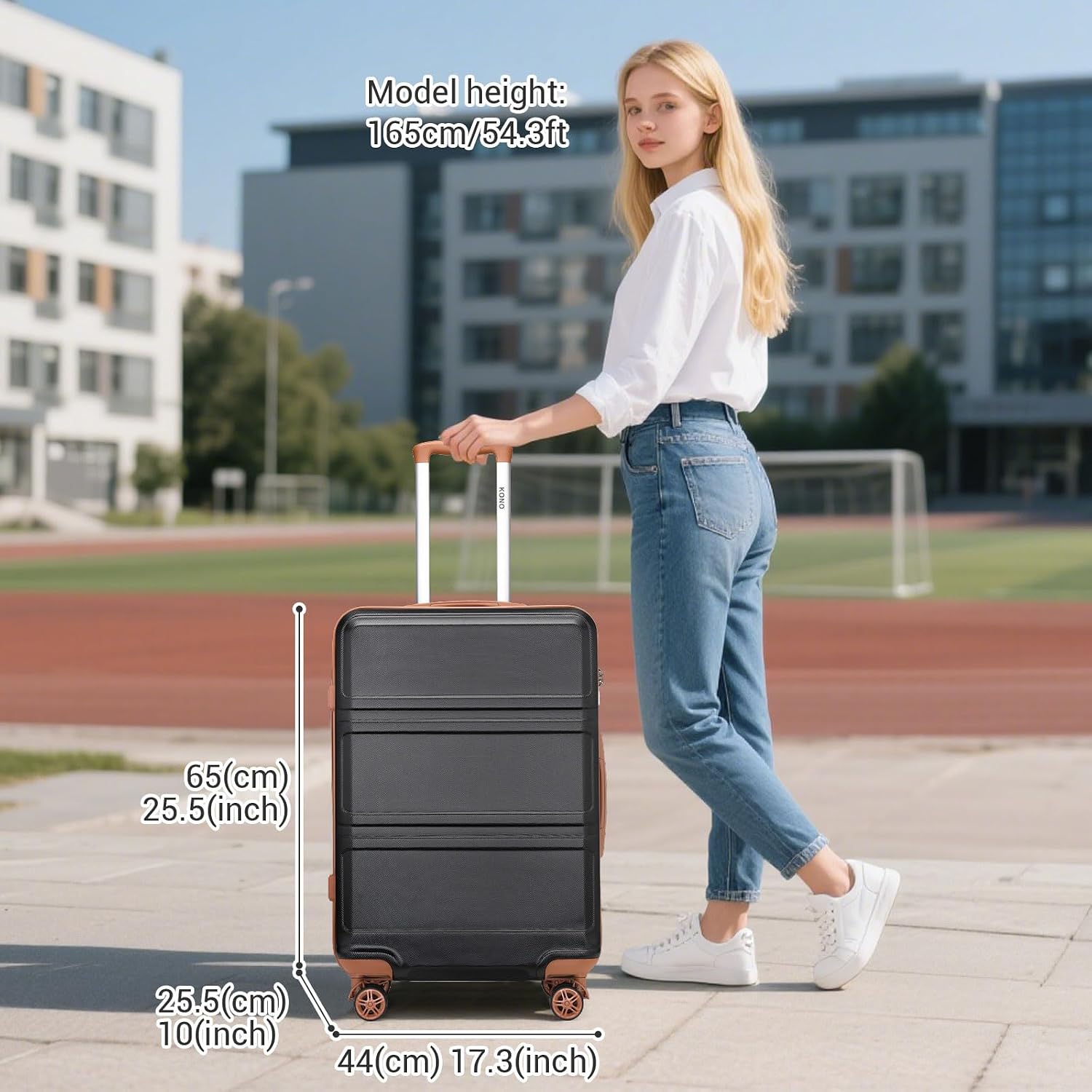 Thumbnail 1 de Kono 24 Inch Medium Suitcase: Lightweight ABS+PC Hard Shell Luggage with TSA Lock
