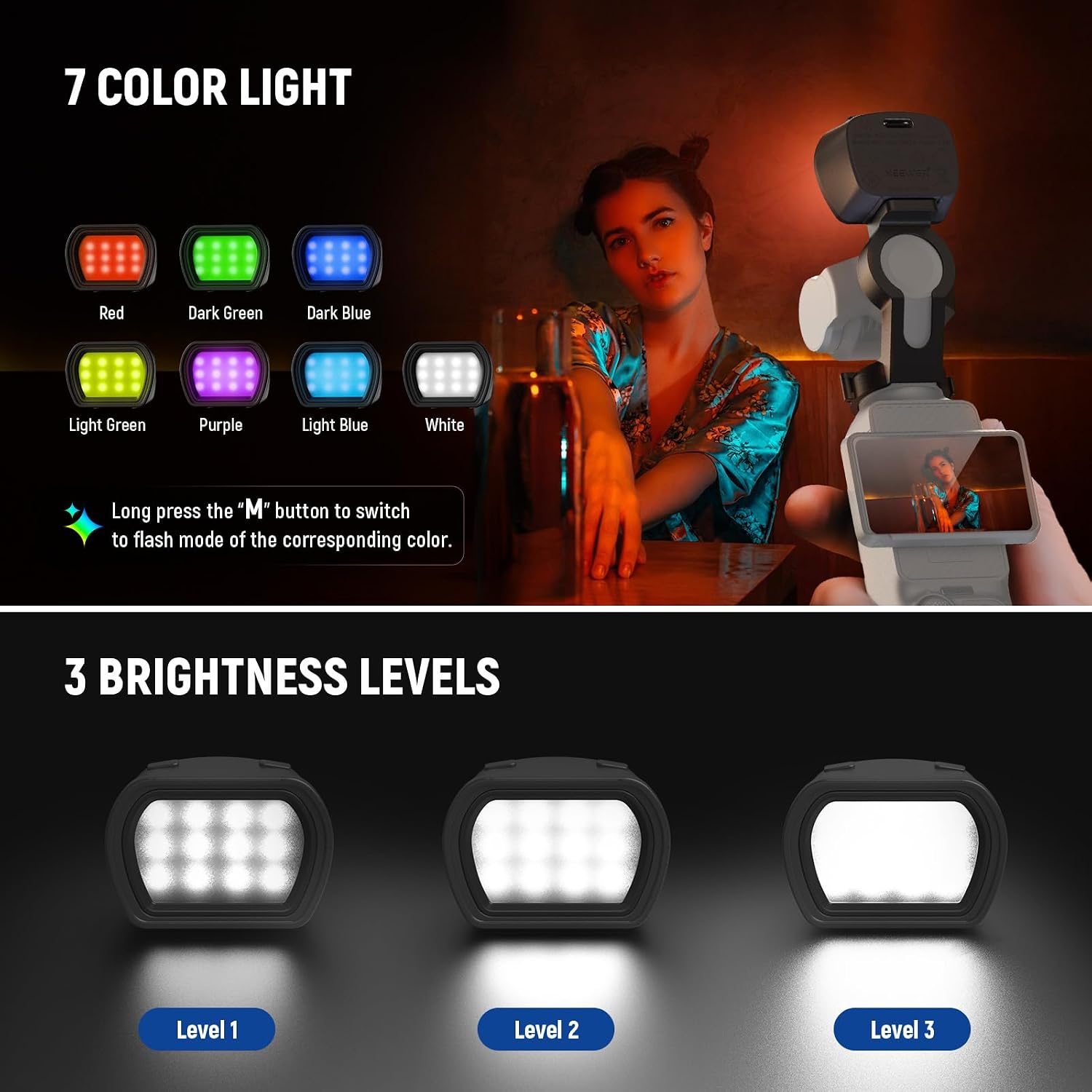 Thumbnail 4 de NEEWER M21C lampe RGB magnétique 200 mAh
