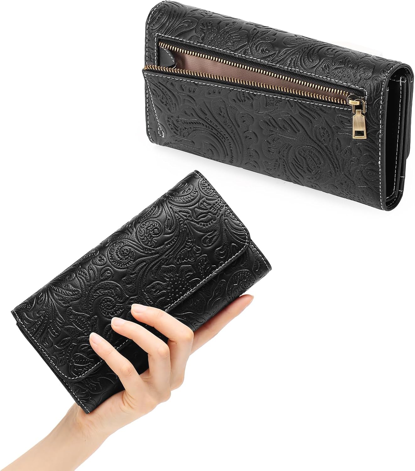 Thumbnail 6 de GOIACII RFID Blocking Large Leather Wallet for Women – Black