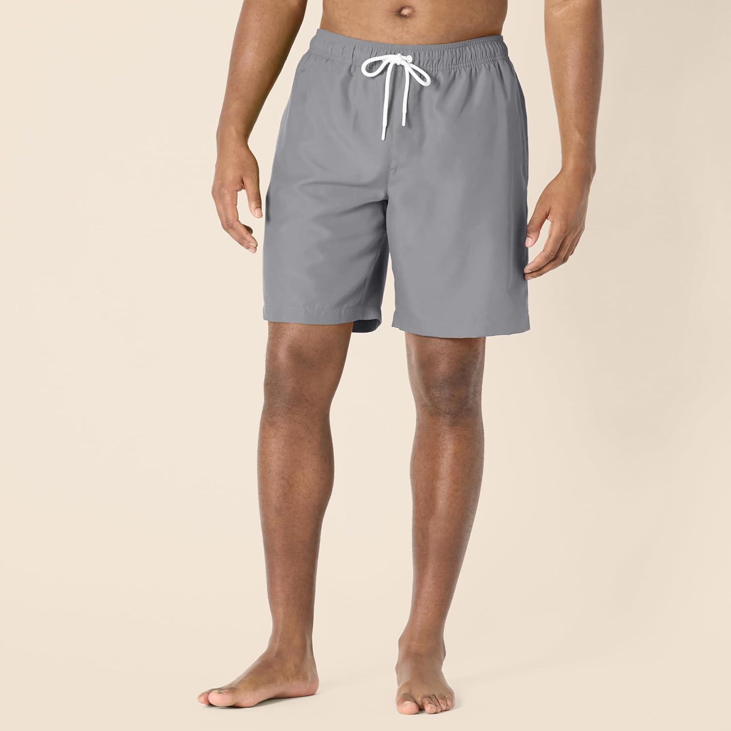 Detalle de Amazon Essentials Men's 9" Swim Trunks with Mesh Lining, Pockets, Drawstring Closure