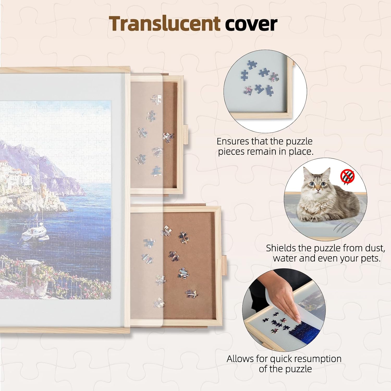Thumbnail 4 de ALL4JIG 1500 Pieces 2-in-1 Tilting & Rotating Puzzle Board for Adults