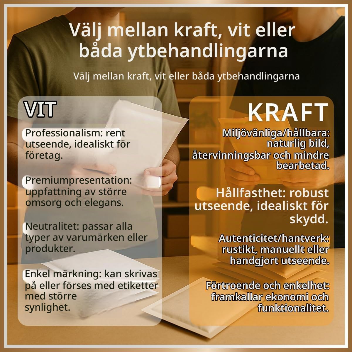 Detalle 2 de OFITURIA EasyPack S vadderade kuvert, 3 storlekar i kraftpapper, 12-pack