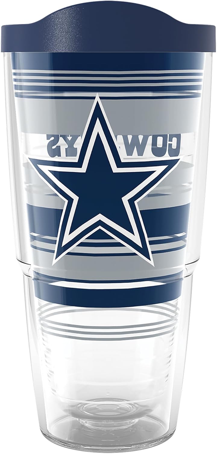 Tervis NFL Dallas Cowboys Hype Stripes 24oz Double-Walled Insulated Tumbler Travel Cup (Classic, Made in USA)