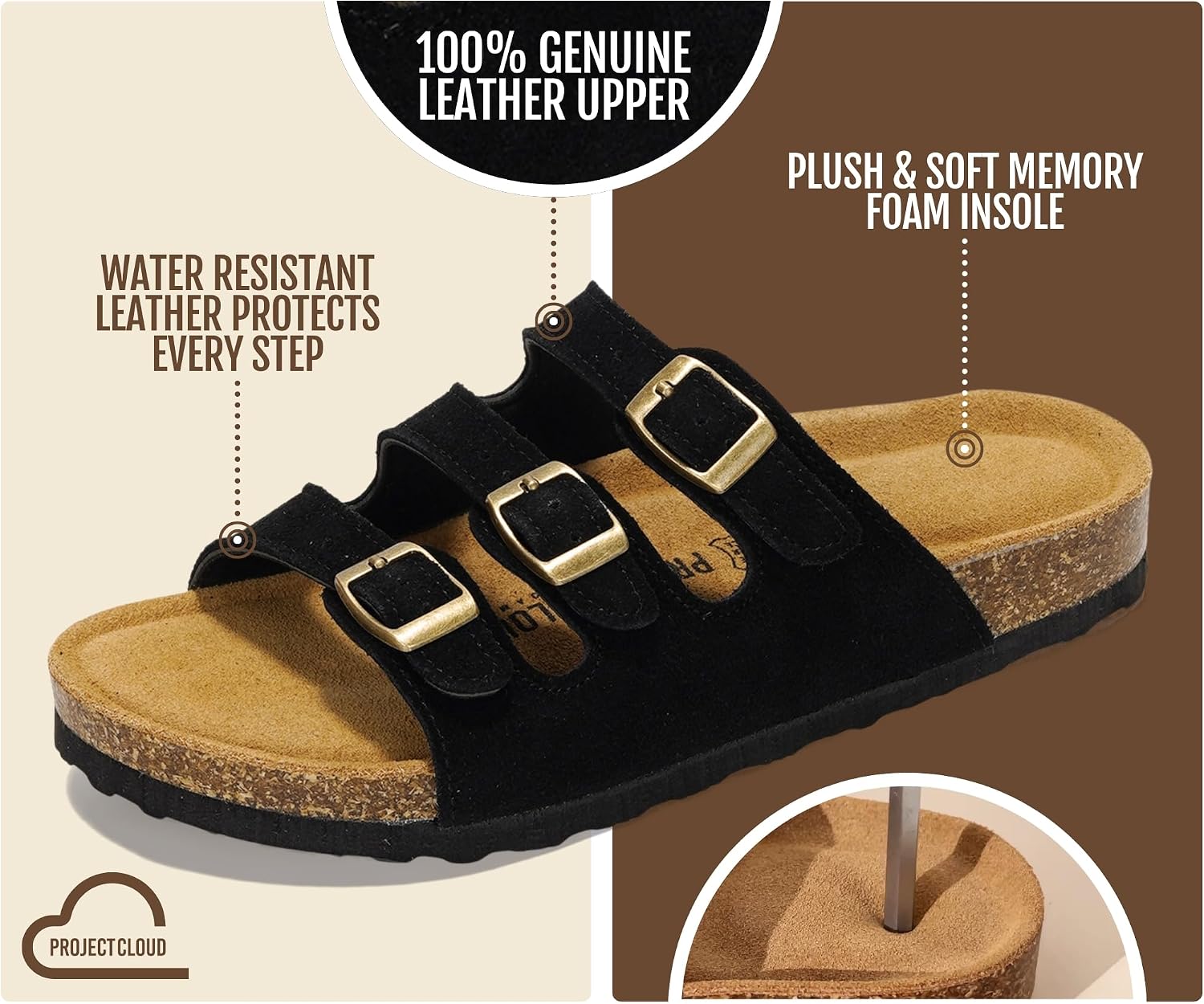 Detalle de Project Cloud Leather Sandals