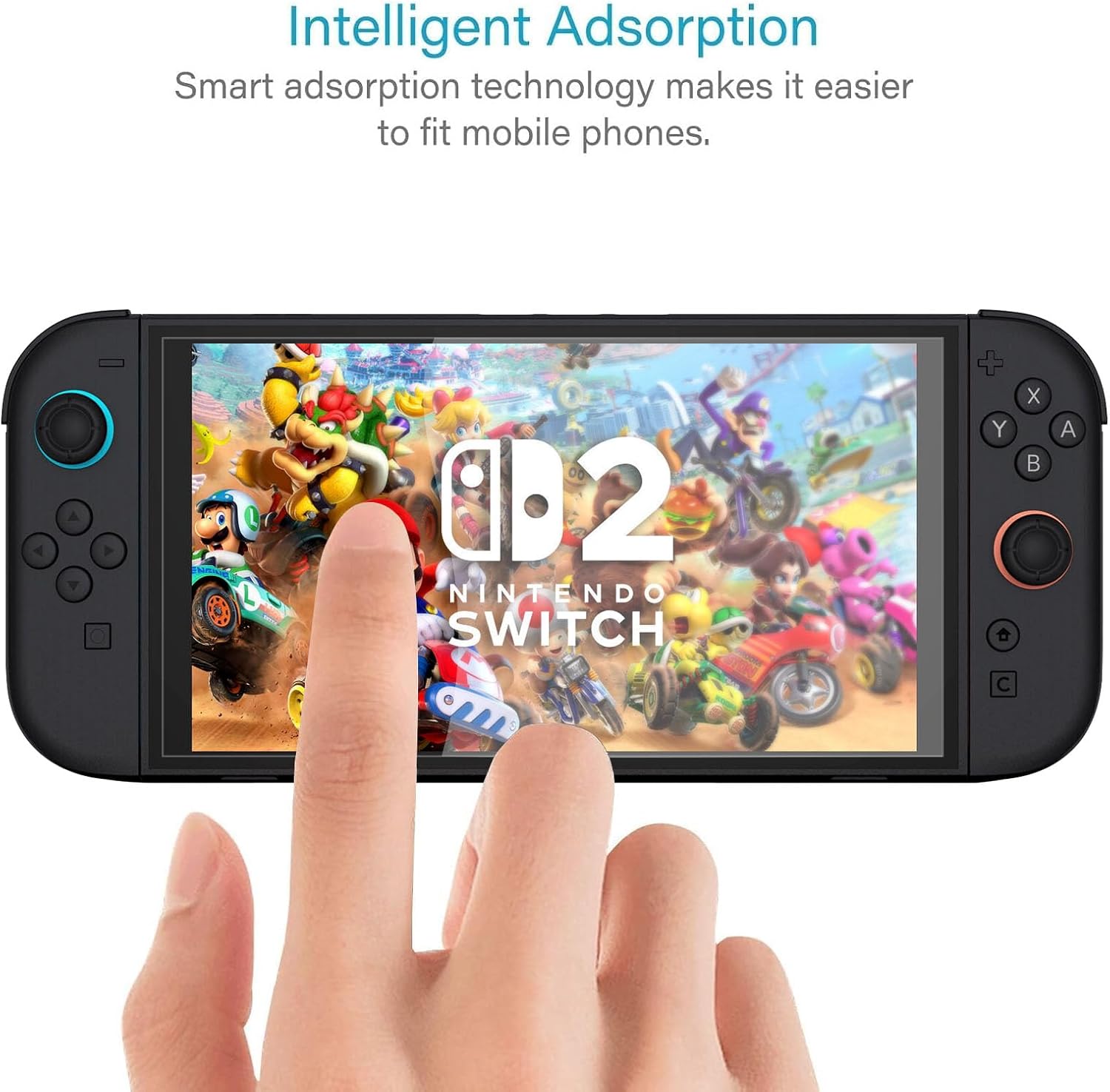 Detalle 2 de NEW'C 3 Pack Nintendo Switch 2 Tempered Glass Screen Protectors