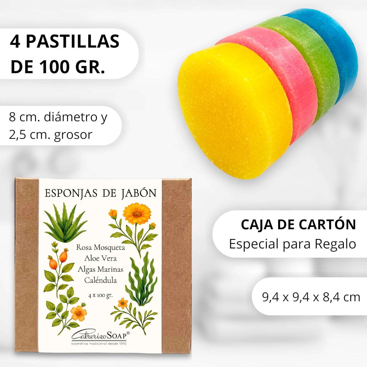 Detalle 2 de CABRERIZO SOAP Esponja jabonosa 4×100 g