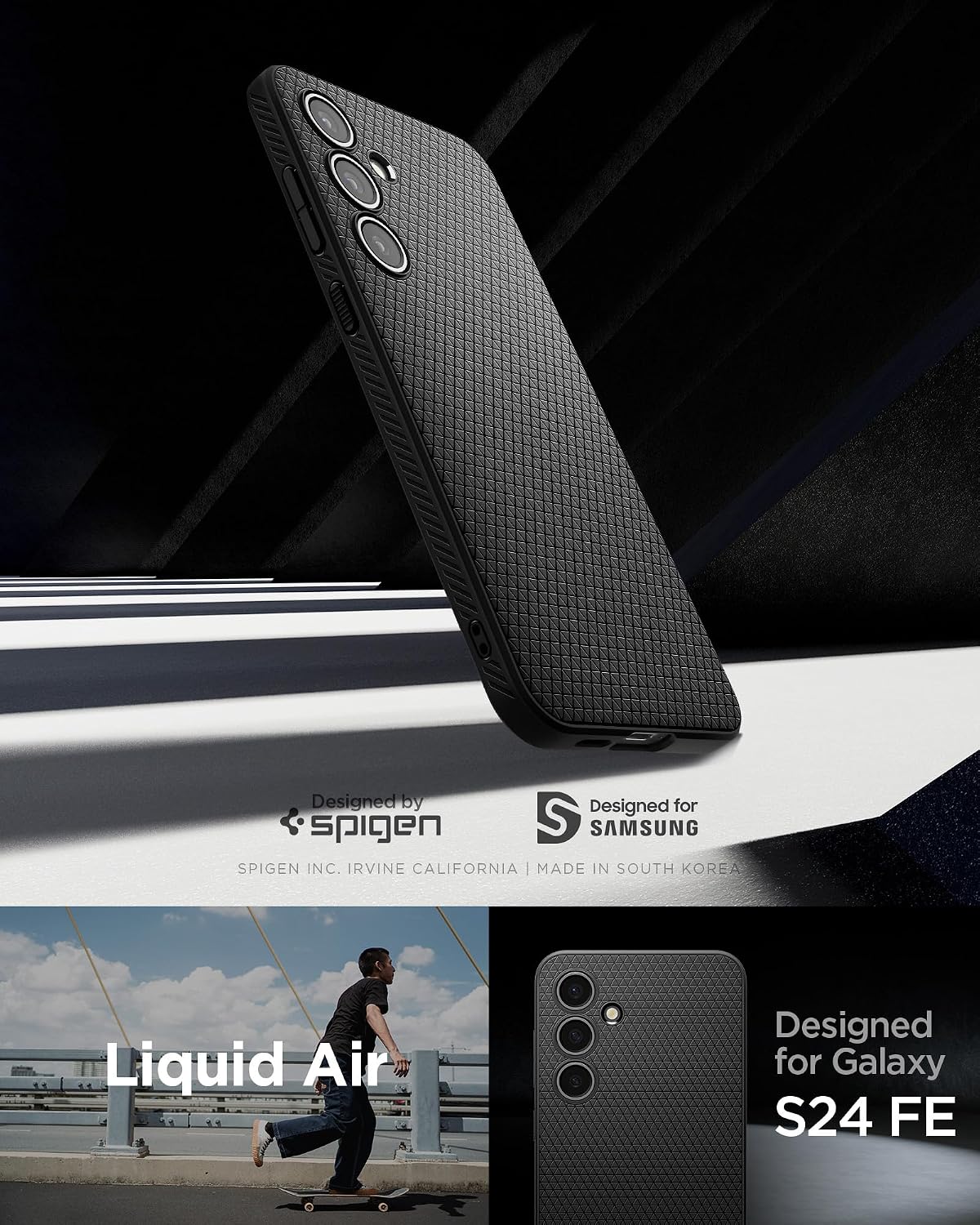 Detalle 2 de Spigen Liquid Air pour Samsung Galaxy S24 FE — coque noire mat