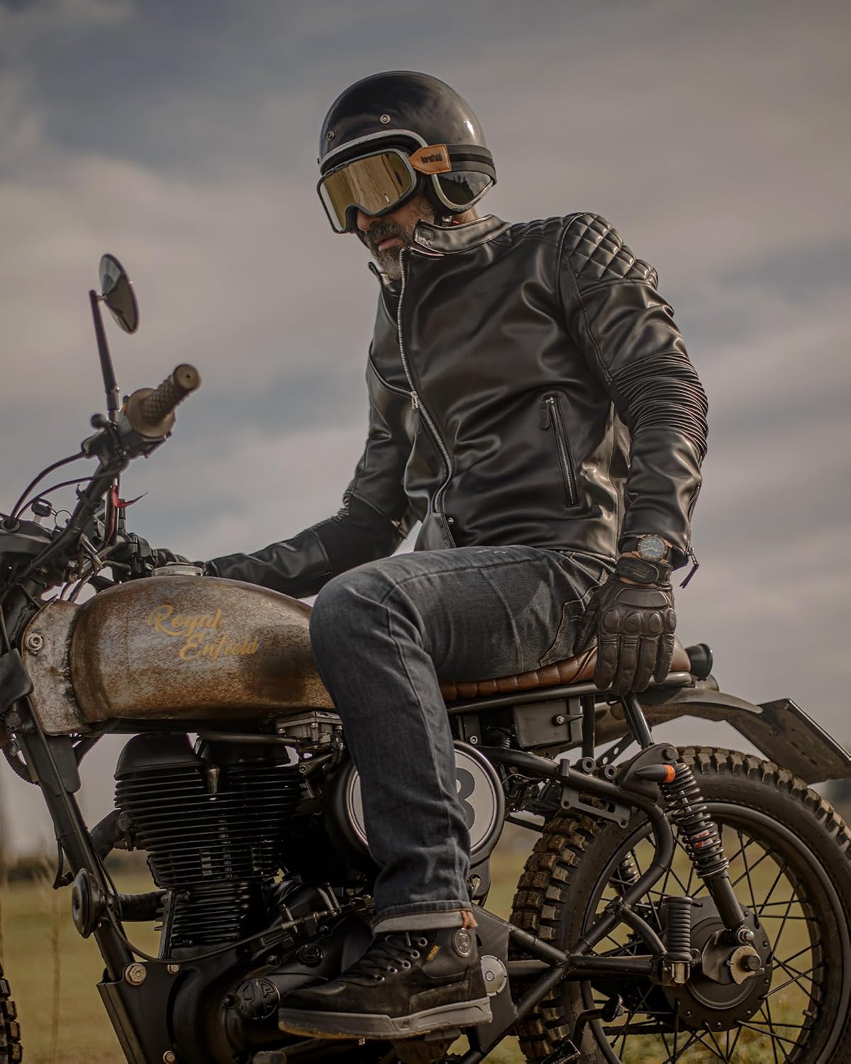 Detalle de IRON JIA'S Giacca da Moto Uomo in Pelle Sintetica – Leggera, Traspirante e Antivento con Protezioni CE