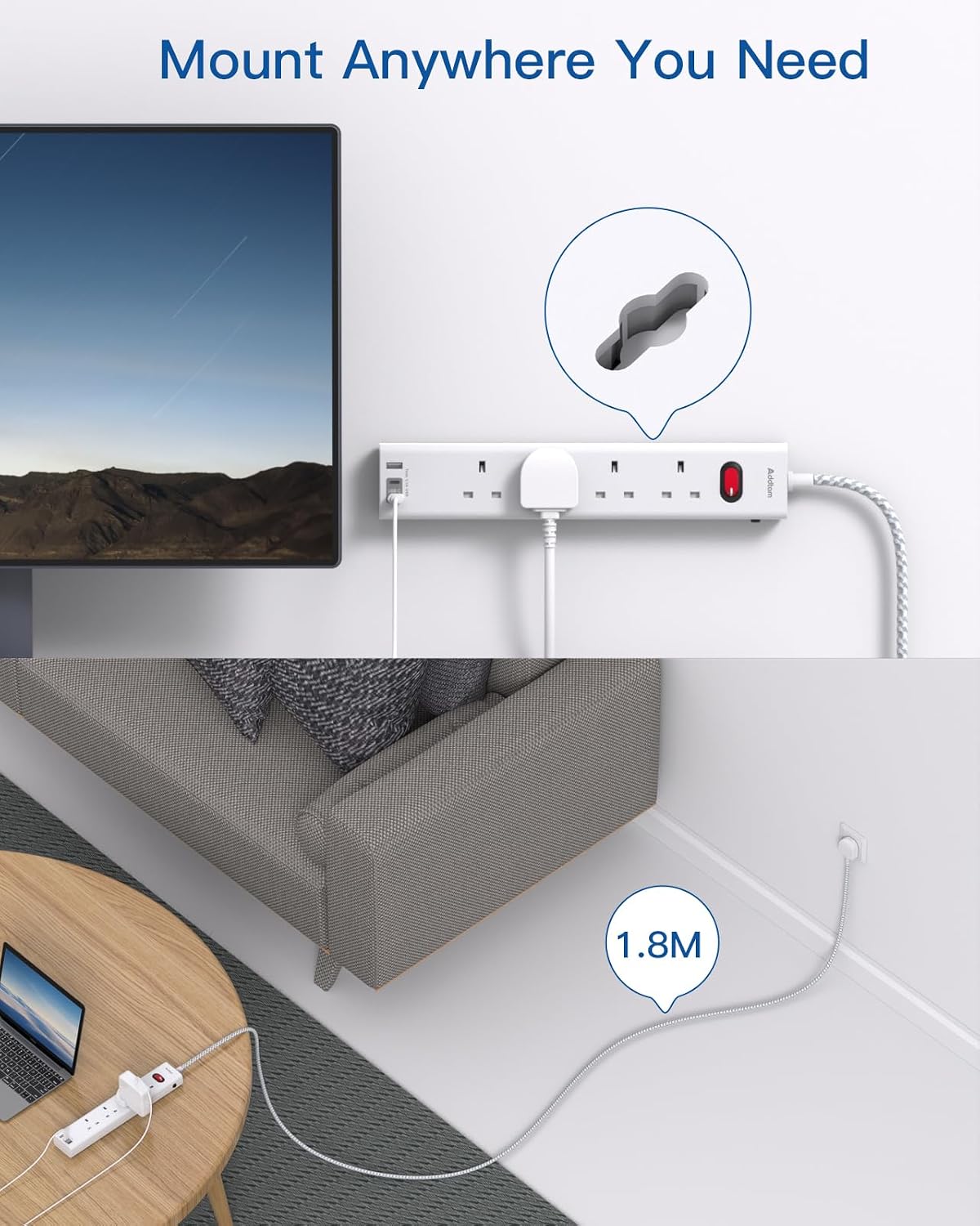 Thumbnail 3 de Extension Lead with 3 USB Slots