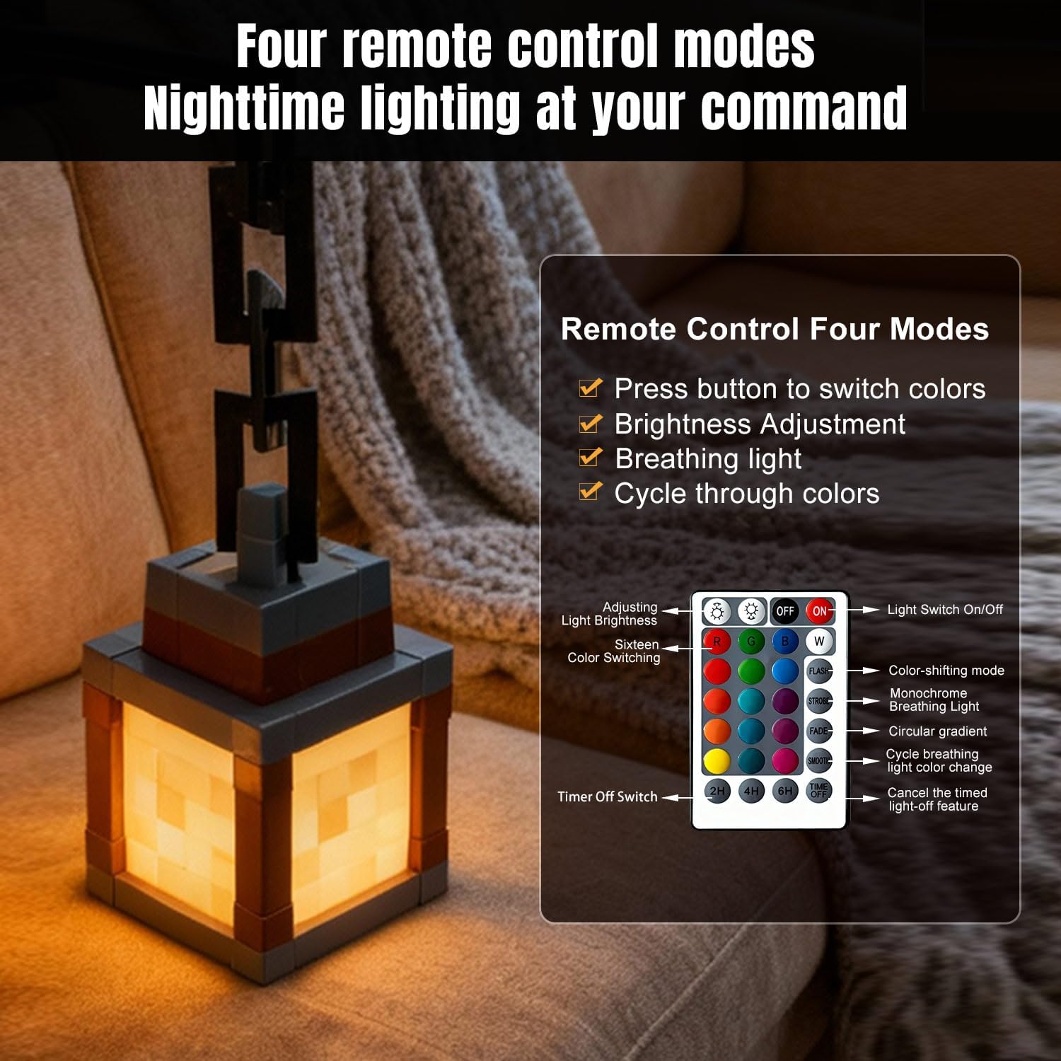 Thumbnail 4 de SUYOMI Light Pixelated Lantern Night Light, 16-Colour LED, Remote Control